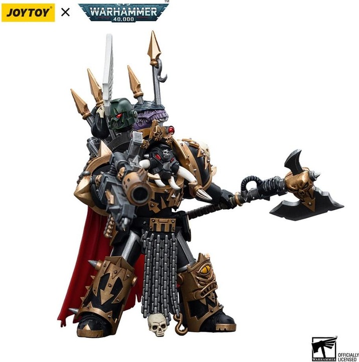 Actual product image Joy Toy Warhammer 40k figurine 1/18 Chaos Space Marines Black Legion Chaos Lord in Terminator Armour 12 cm