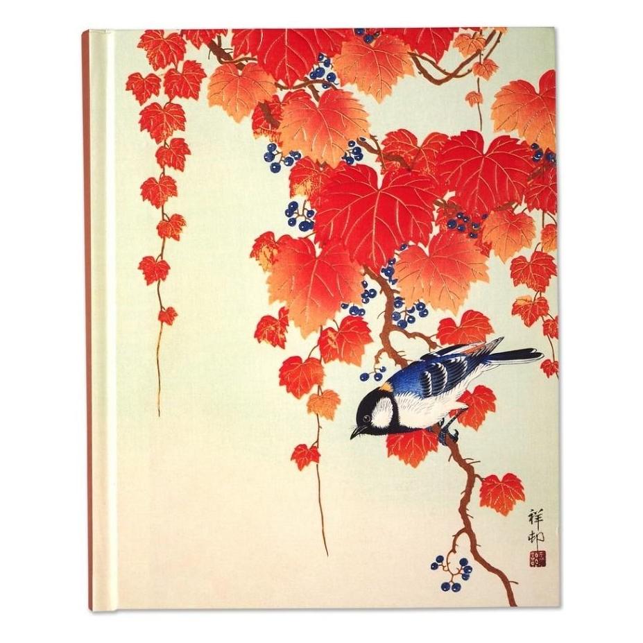 Peter Pauper, Notitieboekje + Schrijfblok, Groot Notitieboek Met Vogels En Rode Klimop (262098) (B6, Speciale Groeven, Hardcover)