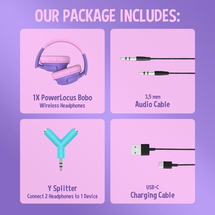 Produktbild PowerLocus Bobo Bluetooth-Kopfhörer für Kinder