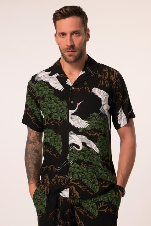 Actual product image JP1880 shirt, short sleeve, all-over print, Cuba collar, up to 8 XL (4XL)