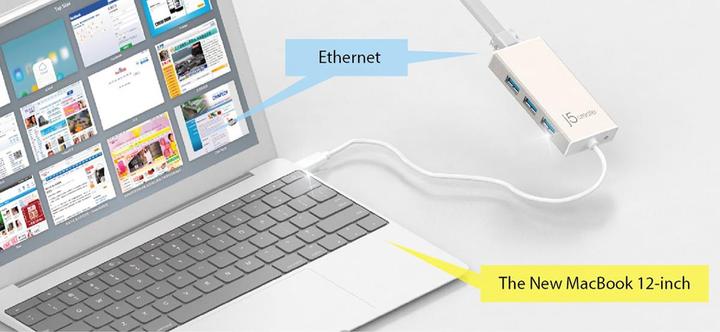 Actual product image j5Create USB 3.0 Type-C Hub (USB-C, 3 Ports)