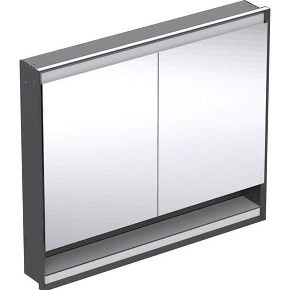 Geberit, Spiegelschrank, ONE Spiegelschrank mit ComfortLight, 2 Türen, Unterputzmontage, mit Nische, 105x90x15cm, 50