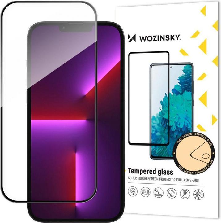 Actual product image Wozinsky Full Glue iPhone 15 Pro Max Case Friendly Tempered Glass with Frame - Black (1 pcs., Apple iPhone 15 Pro Max)