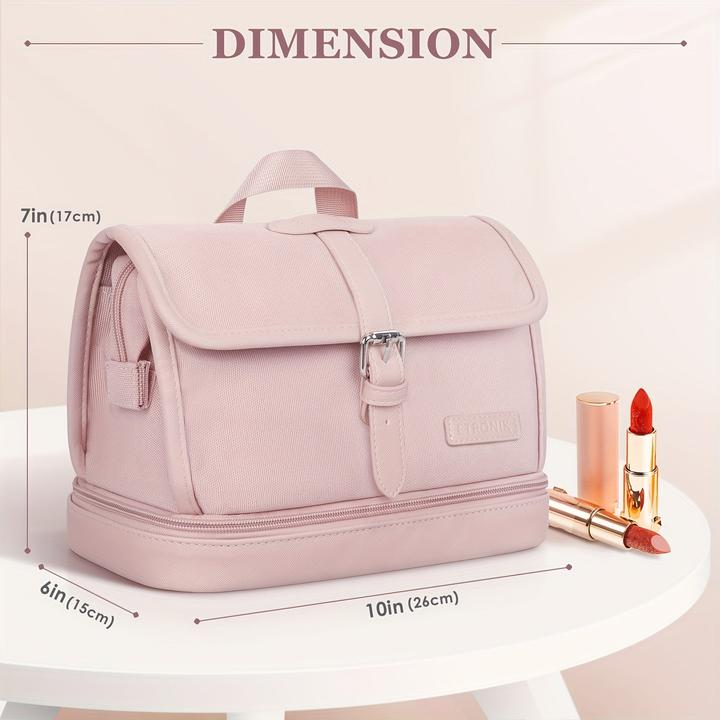 Image du produit Only-Bags.Store Trousse de maquillage de voyage en nylon à grande ouverture, imperméable à l'eau et à la poussière