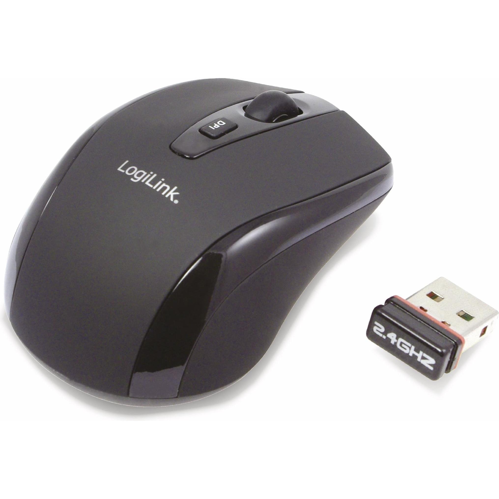 LogiLink ID0031 (Kabellos), Maus, Schwarz