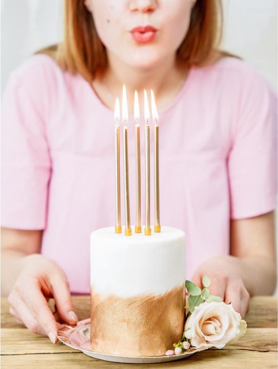 Immagine prodotto Partydeco Candele di compleanno oro 12,5cm 12 pezzi (12 x)
