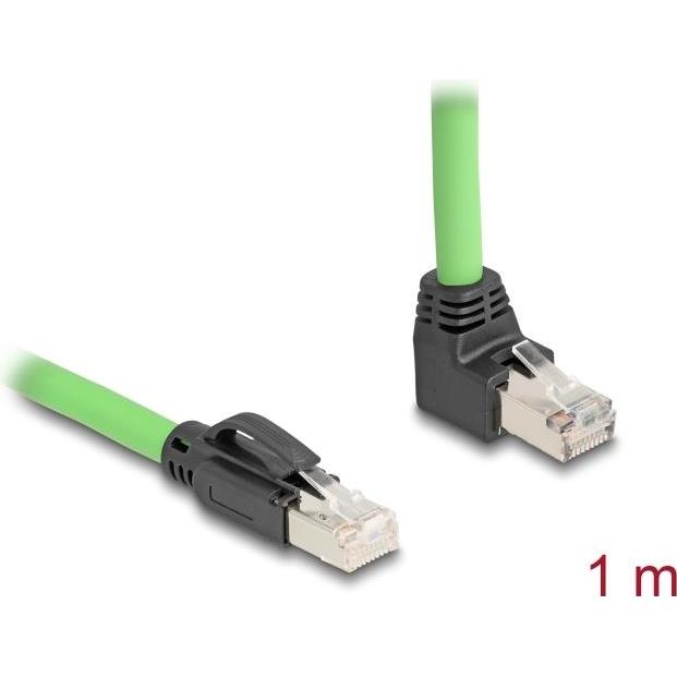 Thumbnail - Delock RJ45 Netzwerkkabel Cat.6A Stecker zu Stecker oben gew (SF/UTP, CAT6a, 1 m), Netzwerkkabel