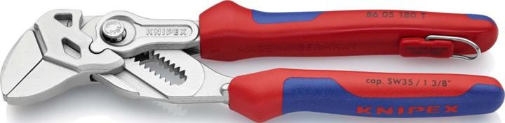 Produktbild Knipex Zangenschlüssel DIN ISO 5743 L.180mm Spann-W.35mm BK verchromt Griffe 2Komp.-Hüllen (180 mm)