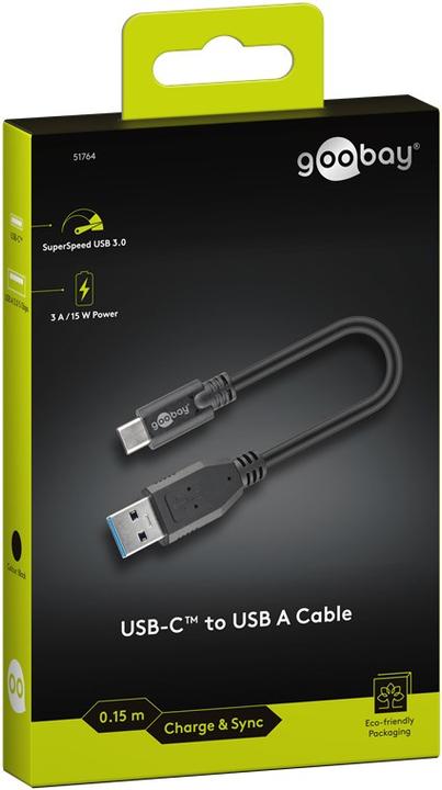 Produktbild Goobay USB-C auf USB-A 3.0 Kabel (0.15 m, USB 3.2 Gen 1)