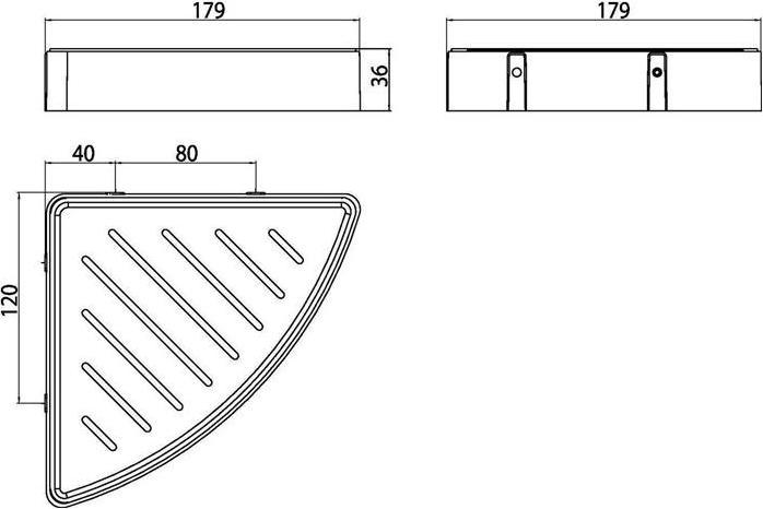 Actual product image Emco Corner sponge basket LOFT with removable plastic insert chr./sw.