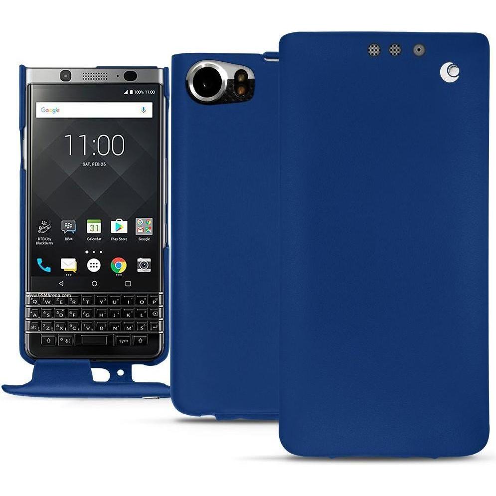 Noreve Lederschutzhülle vertikal (Blackberry KEYone), Smartphone Hülle, Blau