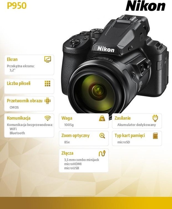 Produktbild Nikon Coolpix P950 (4.3 - 357 mm, 16 Mpx, 1/2,3'')