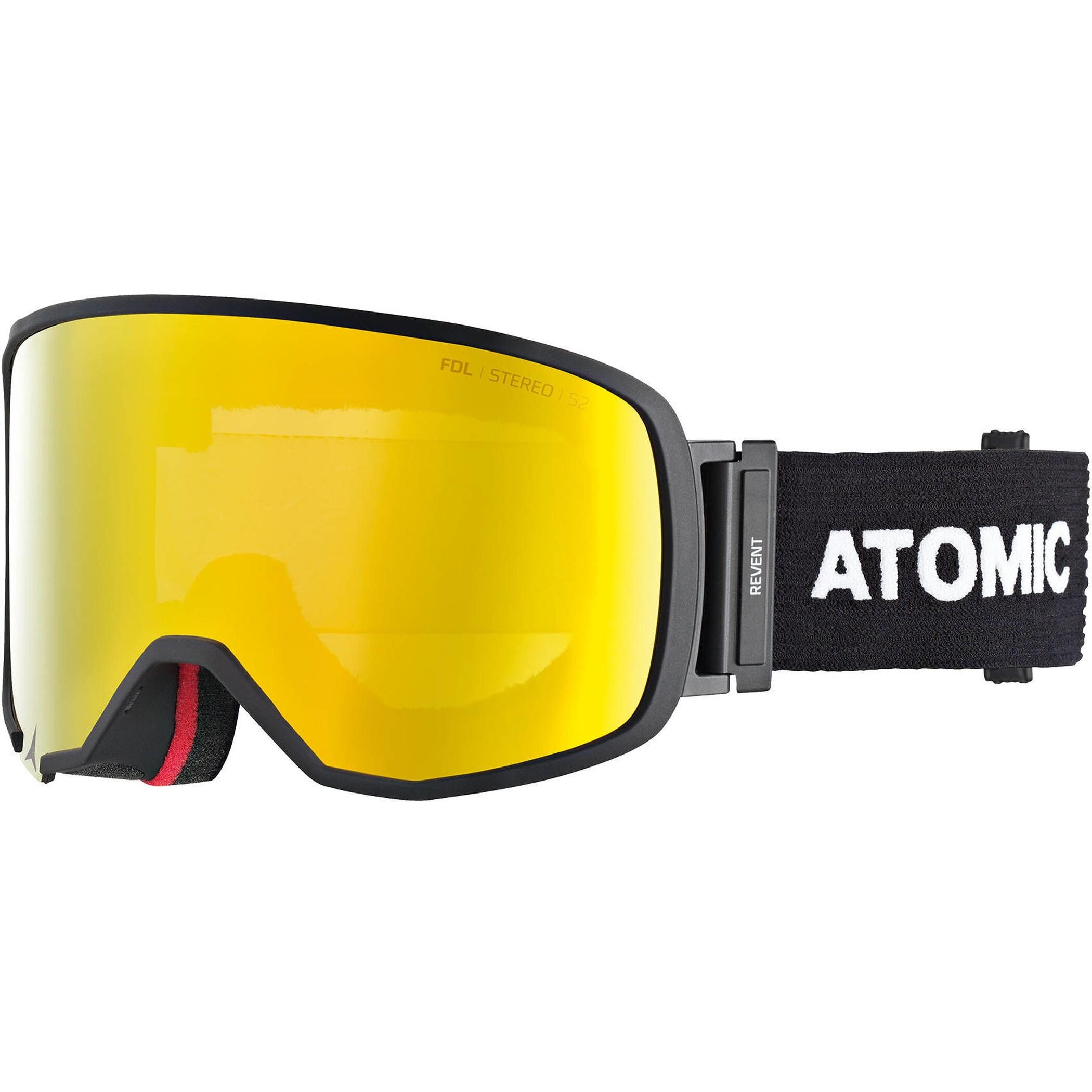 Atomic Revent L Stereo Brillenträger Skibrille (Farbe: black, Scheibe yellow stereo) (33140961)