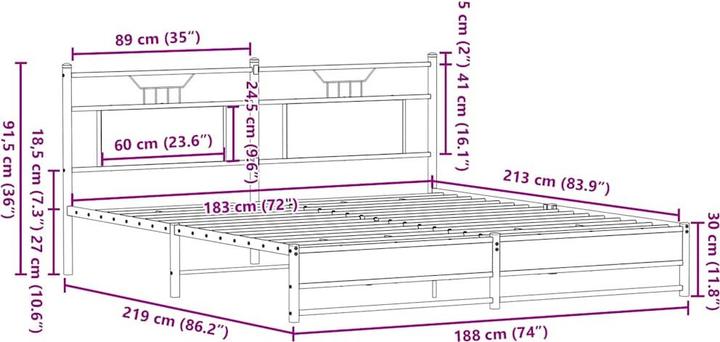 Image du produit vidaXL Bettgestell (183 x 213 cm)