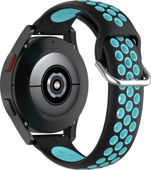 Actual product image Cover-Discount 20mm Silicone Sport Strap perforated black-blue (20 mm, Silicone)