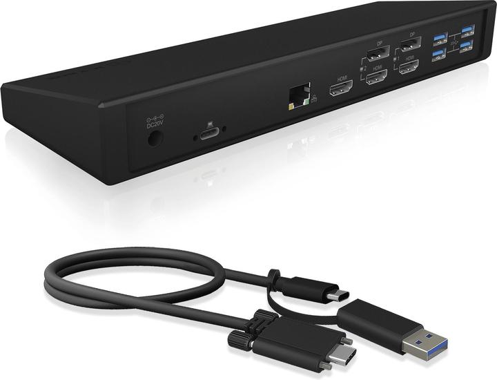 Actual product image Icy Box Docking station notebook USB-C -> 3x video output 60H (USB-C, 14 Ports)