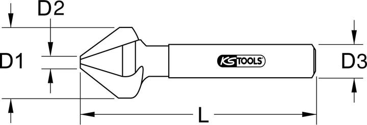 Actual product image KS Tools HSS taper and deburring countersink (7 mm)