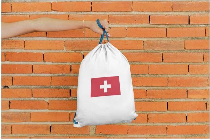 Produktbild Bügelbilder Turnbeutel Schweiz Flagge (13 l)