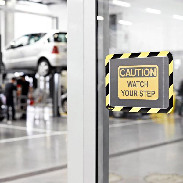 Produktbild Tarifold BIELLA Rahmen-Sichttafel Safety A4 gelb/schwarz selbstklebend