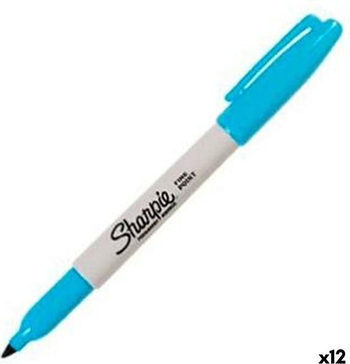 Image du produit Sharpie Marqueur permanent FINE, bleu clair (12x)