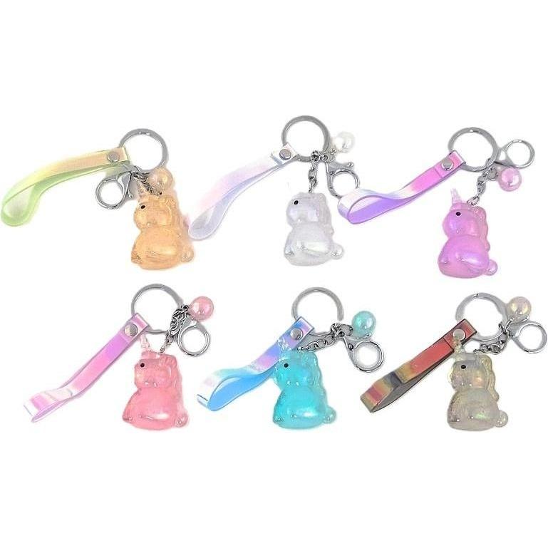 Adar, Portachiavi, Einhorn-Schlüsselanhänger mit Neon-MIX-Anhänger, Trasparente