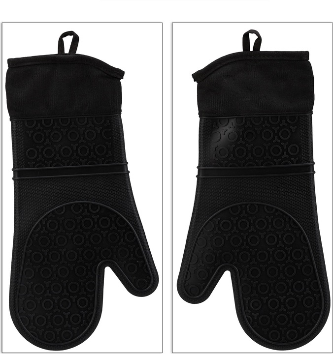 Actual product image Relaxdays Silicone Oven Gloves (Silicone, Cotton)