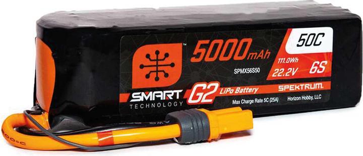 Spektrum 5000mAh 6S 22.2V Smart G2 LiPo 50C IC5 (22.20 V, 5000 mAh)