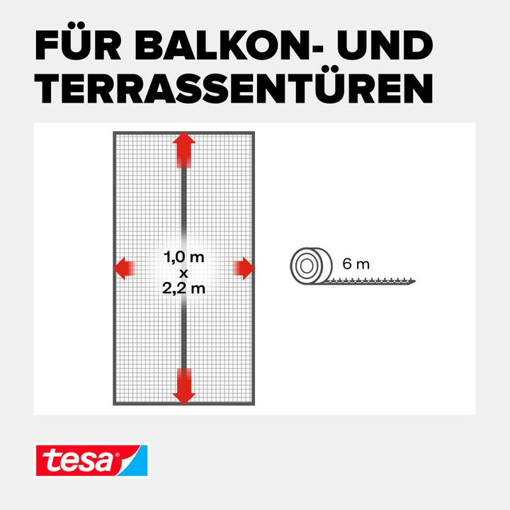 Produktbild tesa Insektenschutz Magnetvorhang für Balkon- und Terrassentüren, selbstschliessend, Montage ohne Bohren (100 x 220 cm)