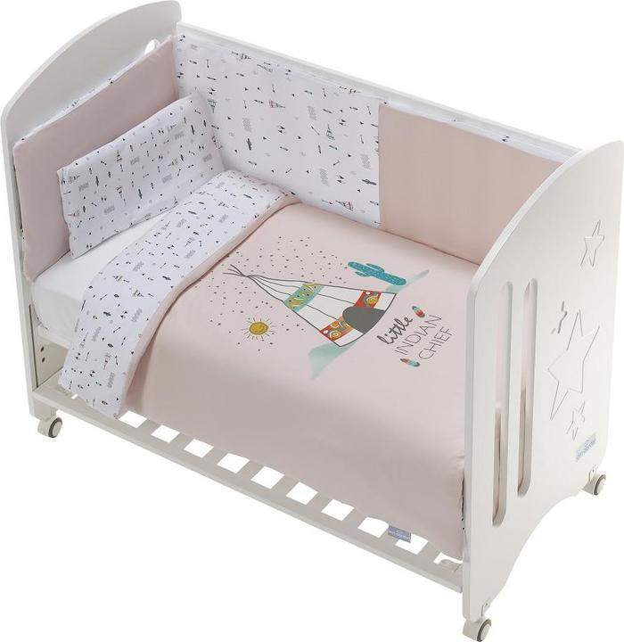 Produktbild Don Algodon SET 3STK. FÜR KINDERBETT 60X120: DAUNENDECKE+NESTCHEN+KISSEN - BAUMWOLLE JERSEY - -ROSA (60 x 120 cm)