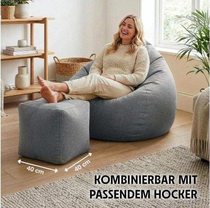 Produktbild Urbanara Sitzsack Basic-Comfort 315 l Polyester (PES), Grau