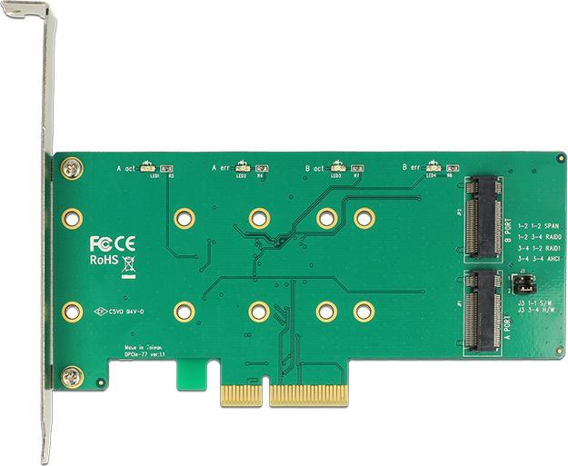 Produktbild Delock PCIe x1 > 2 x M.2 Key B
