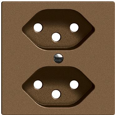 Produktbild Feller Abdeckset Steckdose 2xT13 coffee