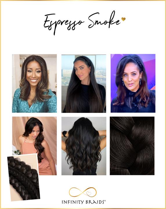 Actual product image Infinity Braids Messy Braid Vienne Espresso Smoke