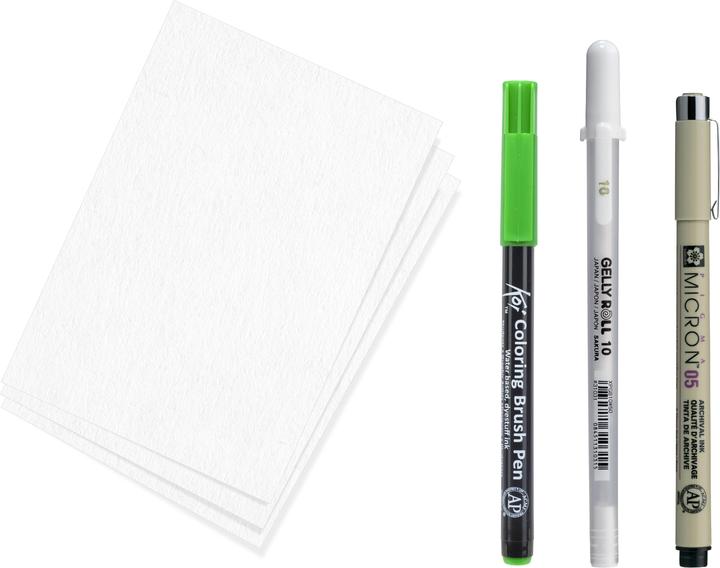 Actual product image Sakura Kreativ Kit (Black, Emerald green, White, 3x)