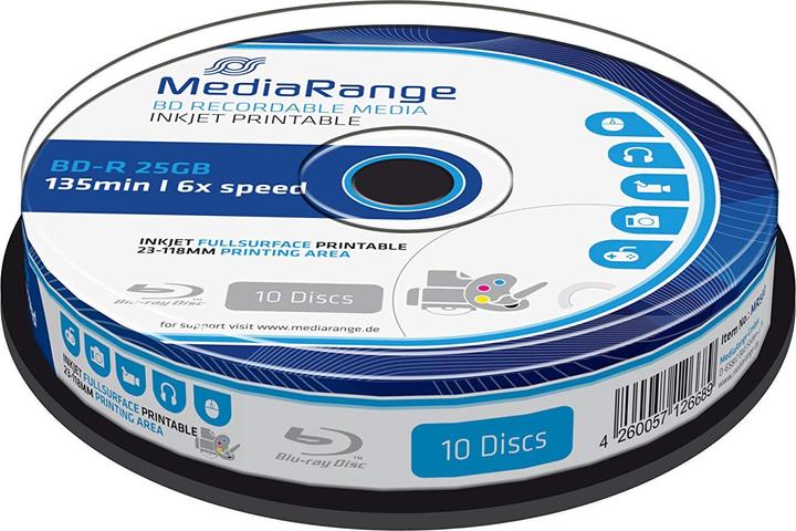 Produktbild MediaRange Mediarang BD-R 6x Single Layer 25GB 10-Pck. (10 x)