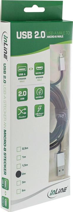 Image du produit InLine USB A - USB Micro-B (3 m, USB 2.0)