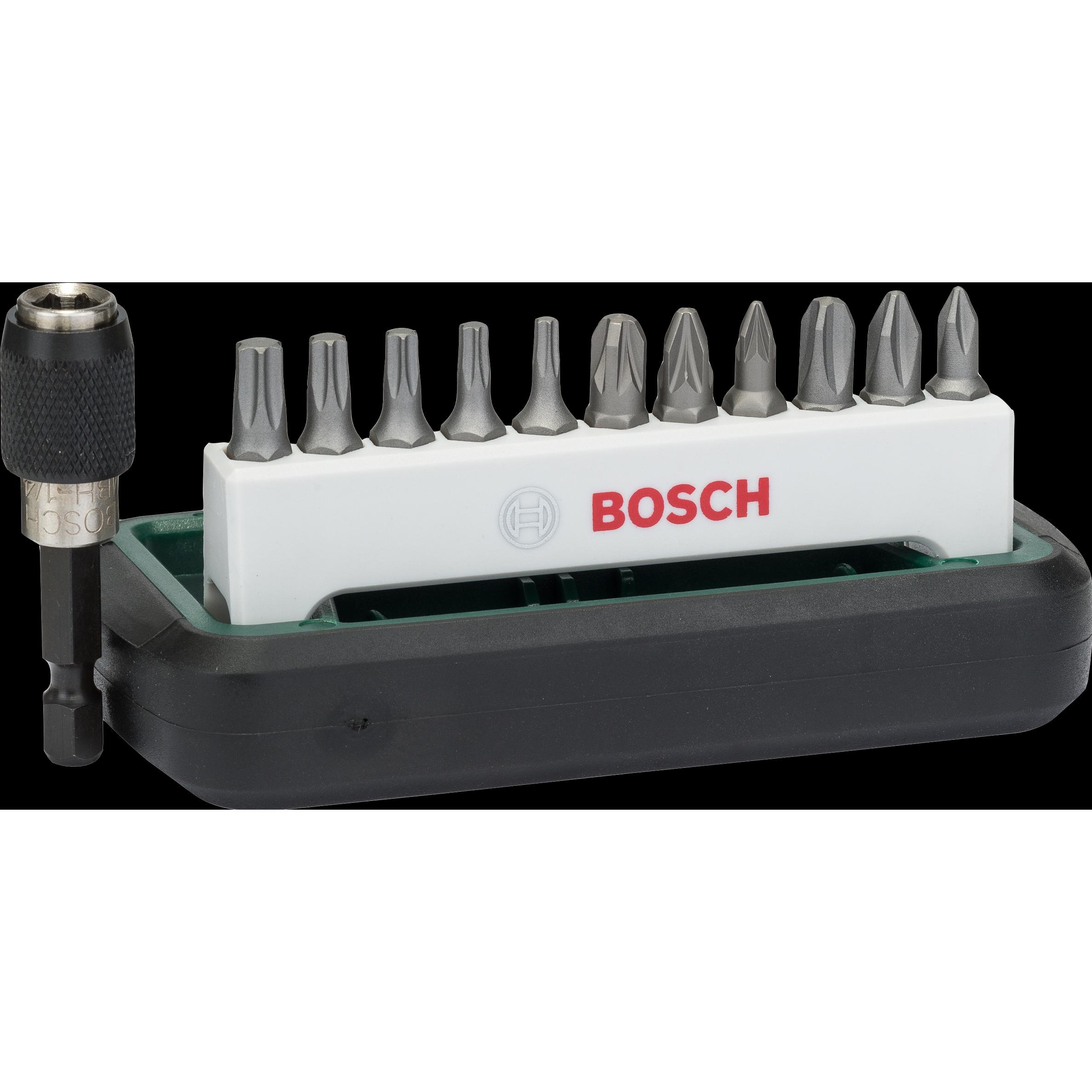 Bosch Zubehör, Bits, 12tlg. Schrauberbit-Set Standard, gemischt (PH, PZ, T) (PH, PZ, T)