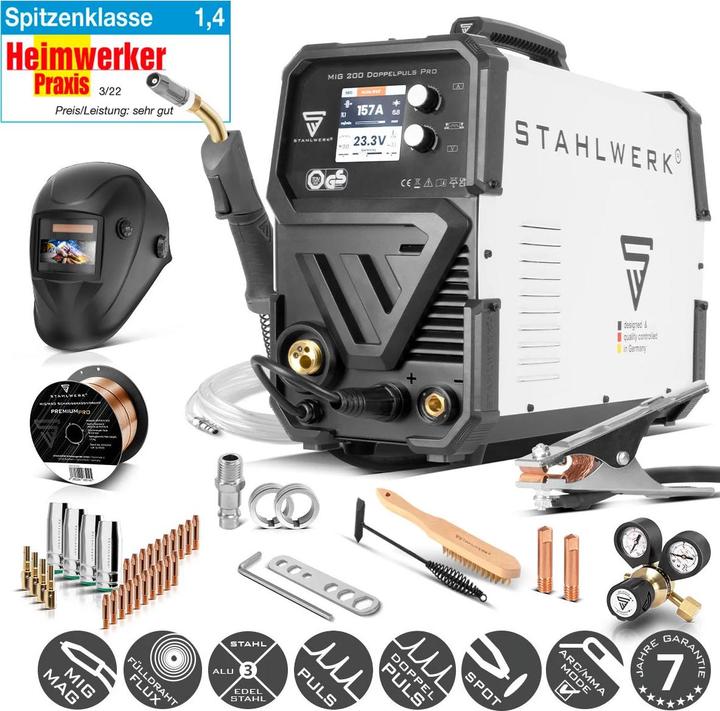 Stahlwerk Welding machine MIG MAG 200 double pulse Pro fully equipped fully synergic