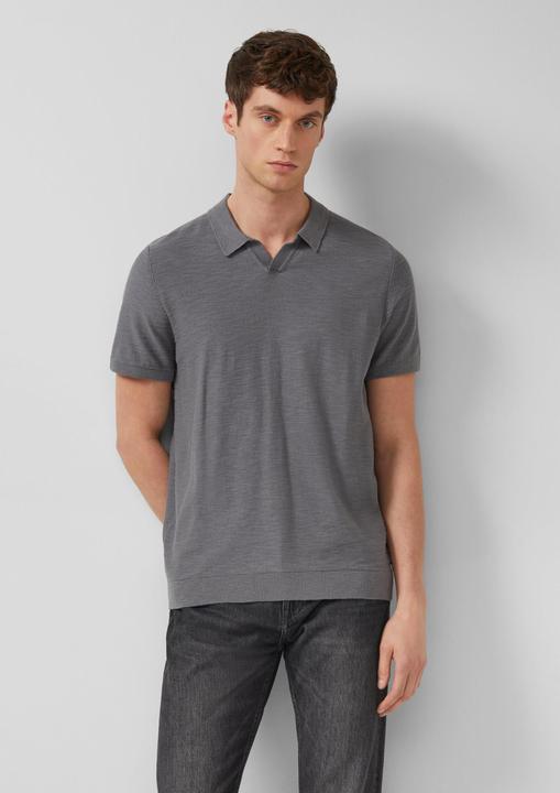 Produktbild s.Oliver Strick-Poloshirt in Flammgarnstruktur (S)