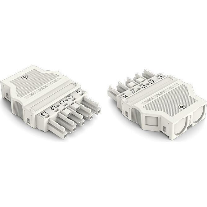 25x Wago Netz-Steckverbinder WINSTA MID, Elektronikkabel + Stecker, Weiss