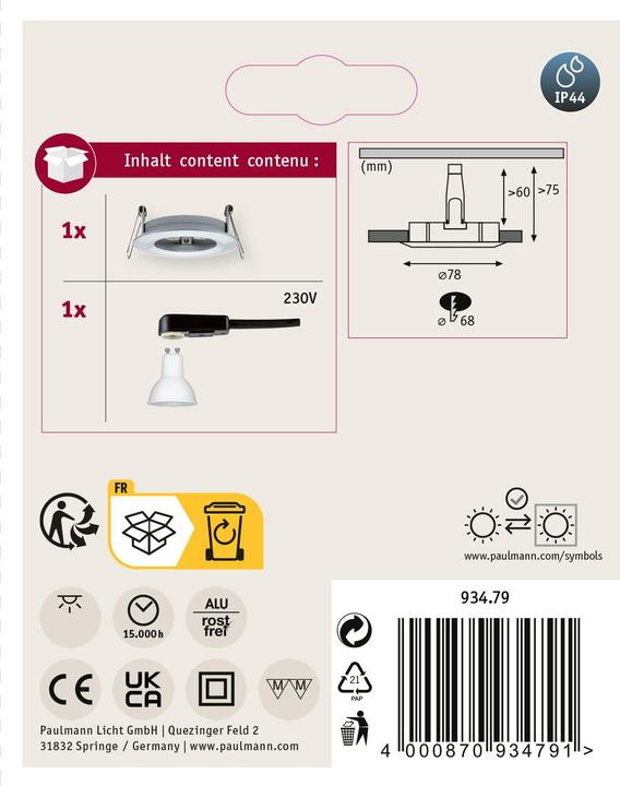 Produktbild Paulmann Einbauleuchte Nova Set (460 lm, GU10)