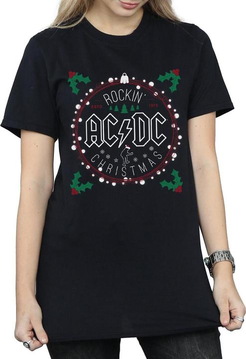 Produktbild AC/DC Weihnachten Kreis Baumwolle Boyfriend TShirt (3XL)