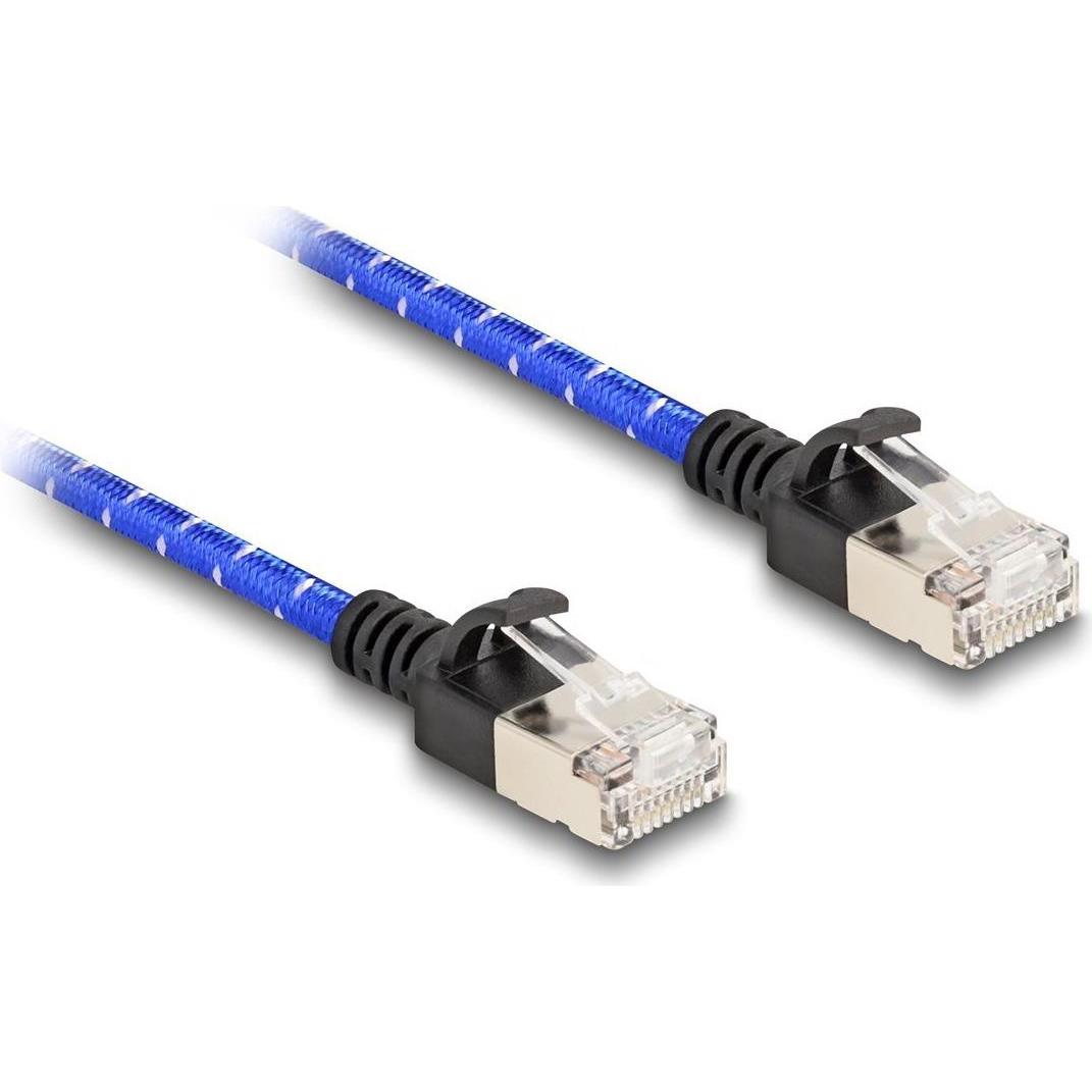 Delock RJ45 Netzwerkkabel mit Geflechtmantel Cat.6A U/FTP Sl (U/FTP, CAT6a, 2 m), Netzwerkkabel