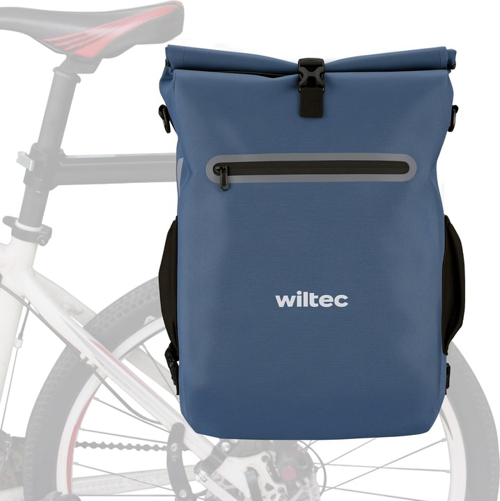 Produktbild Wiltec Gepäckträgertasche blau 20l Fahrradtasche Rucksack Gepäcktasche (20 l, Gepäckträgertasche)