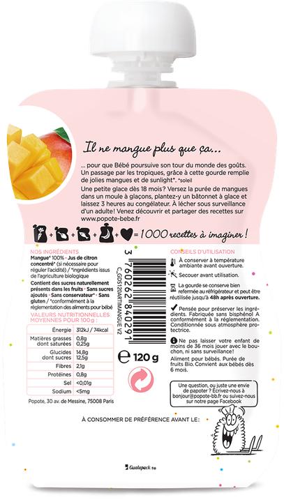 Produktbild Popote Quetschie Mango BIO (120 g)