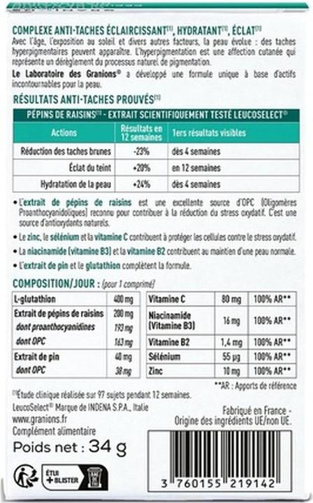 Immagine prodotto Granions Complesso facciale anti-macchie scure con glutatione, vitamina C e zinco