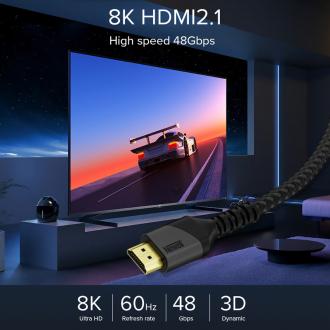 Produktbild Newell HDMI – HDMI 2.1-Kabel, 8K 60 Hz – 2 m, Graphit (2 m, HDMI)
