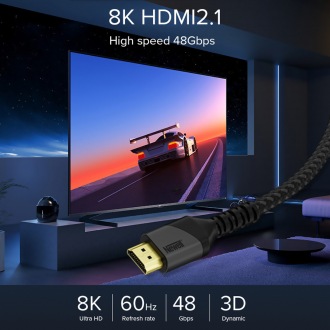 Actual product image Newell HDMI - HDMI 2.1 cable, 8K 60 Hz - 2 m, graphite (2 m, HDMI)