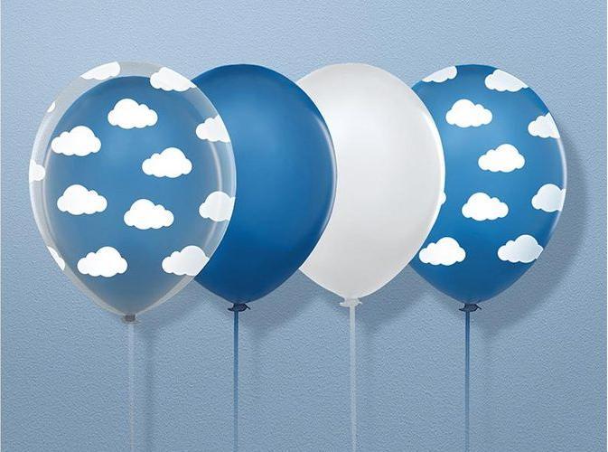Produktbild Partydeco Luftballons Wolken Blau/Weiss Ø 30 cm, 6 Stück (6 x)