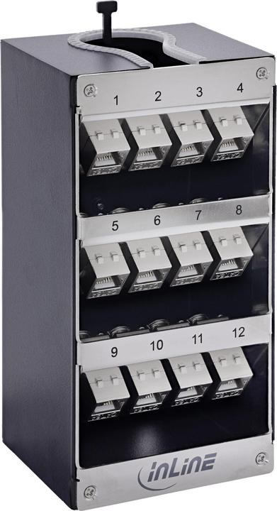 Actual product image InLine Keystone-Verteilerkasten 12-Port Cat.6A Wand-/Hutschinenmontage (Keystone module)